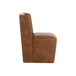 Amita Wheeled Dining Chair - Tobacco Tan