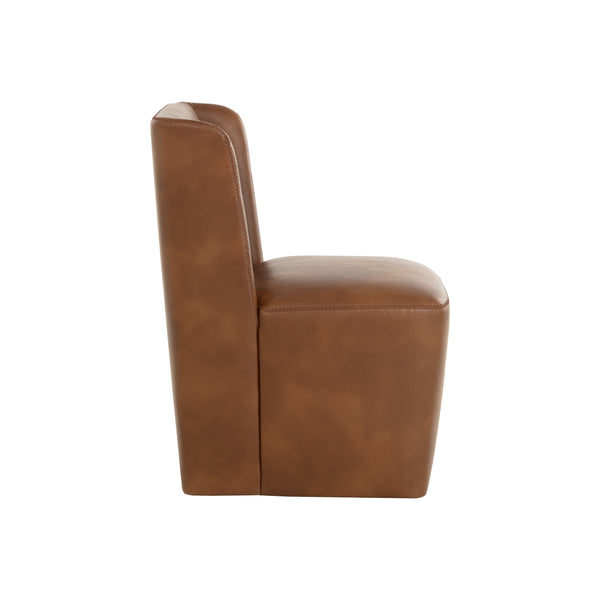 Amita Wheeled Dining Chair - Tobacco Tan