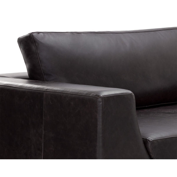 Anakin Sofa - Light Oak - Tuscany Warm Black Leather