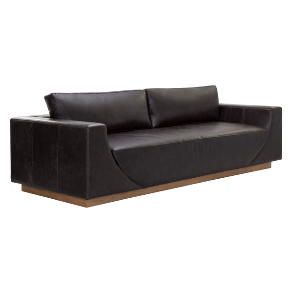 Anakin Sofa - Light Oak - Tuscany Warm Black Leather