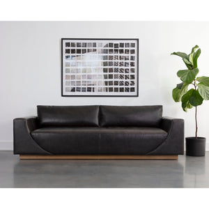 Anakin Sofa - Light Oak - Tuscany Warm Black Leather