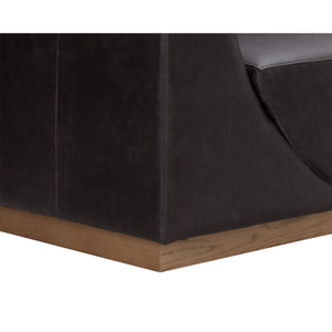 Anakin Sofa - Light Oak - Tuscany Warm Black Leather