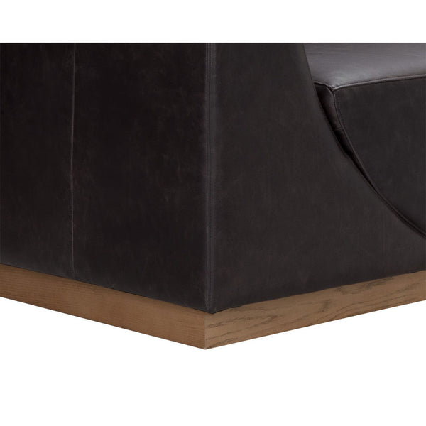 Anakin Sofa - Light Oak - Tuscany Warm Black Leather