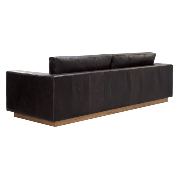 Anakin Sofa - Light Oak - Tuscany Warm Black Leather
