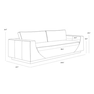 Anakin Sofa - Light Oak - Tuscany Warm Black Leather