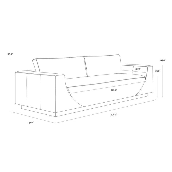Anakin Sofa - Light Oak - Tuscany Warm Black Leather