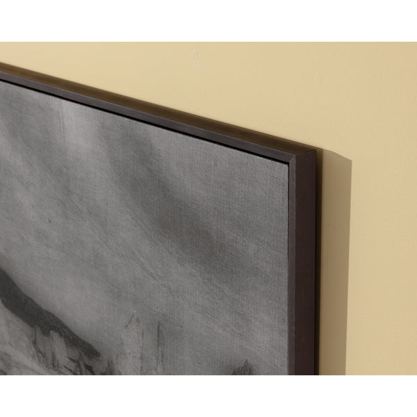 Antique Landscape - 50" X 35" - Brown Floater Frame