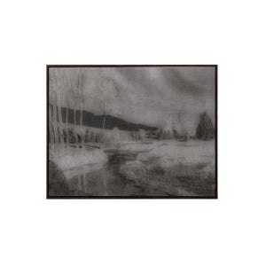 Antique Landscape - 50" X 35" - Brown Floater Frame