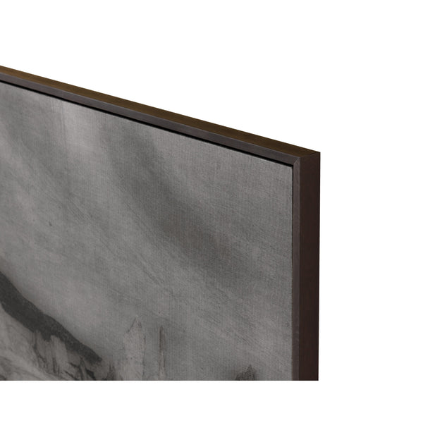 Antique Landscape - 50" X 35" - Brown Floater Frame