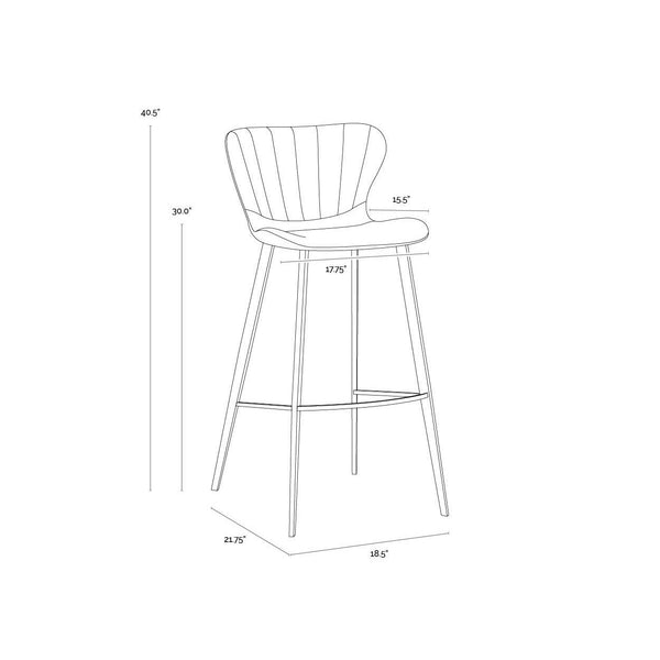 Arabella Barstool - Bravo Portabella / Polo Club Kohl Grey