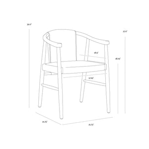 Aran Dining Armchair - Onyx Leather