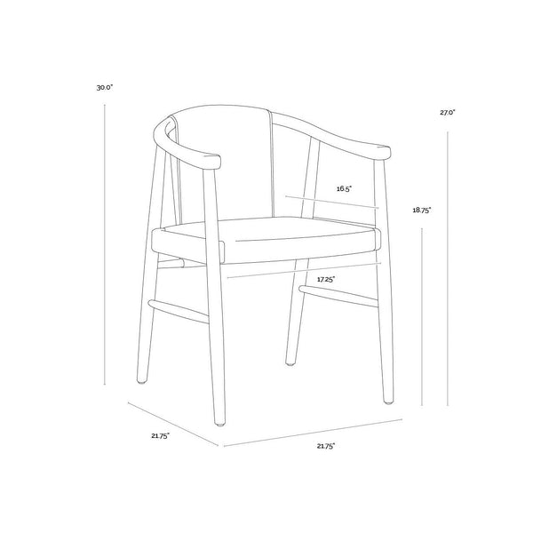 Aran Dining Armchair - Onyx Leather