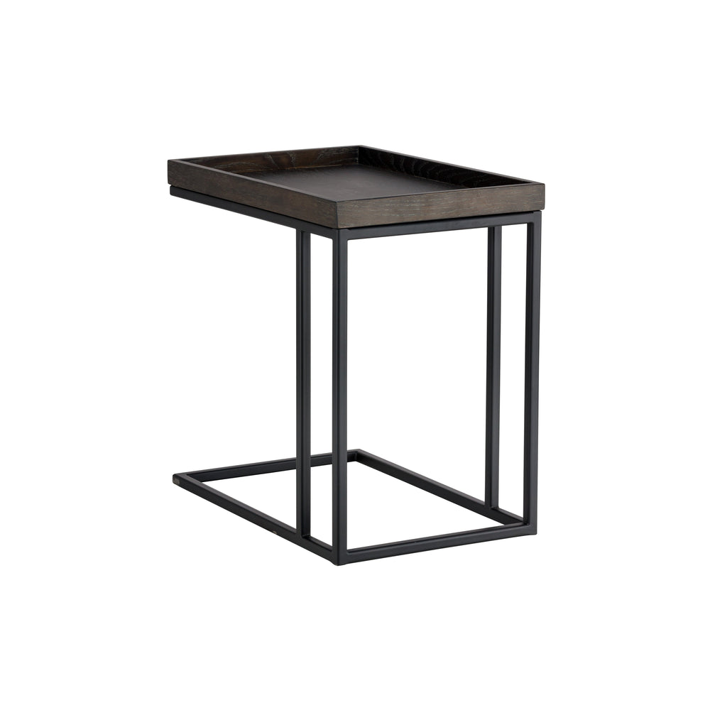 Arden C Shaped Side Table - Black - Charcoal Grey