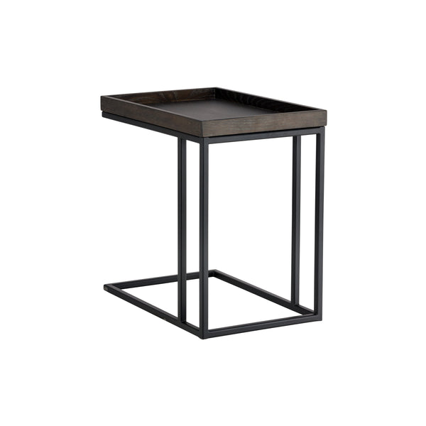 Arden C Shaped Side Table - Black - Charcoal Grey