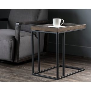 Arden C Shaped Side Table - Black - Charcoal Grey