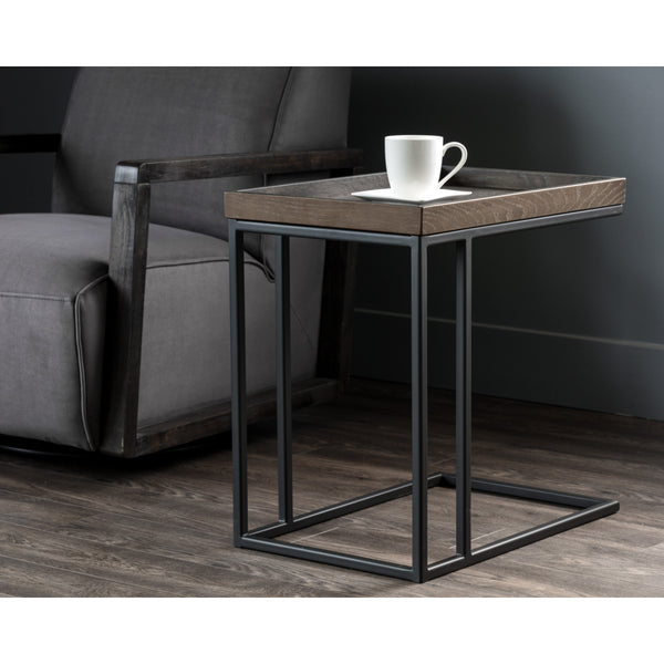 Arden C Shaped Side Table - Black - Charcoal Grey