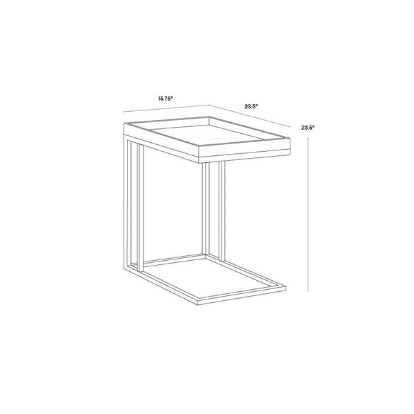 Arden C Shaped Side Table - Black - Charcoal Grey