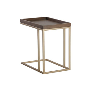Arden C Shaped Side Table - Gold - Raw Umber