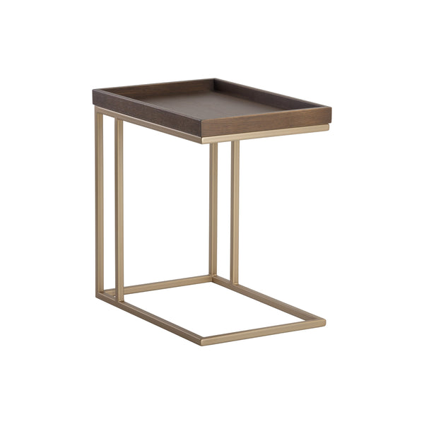 Arden C Shaped Side Table - Gold - Raw Umber