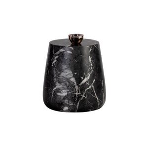 Aries End Table - Marble Look - Black
