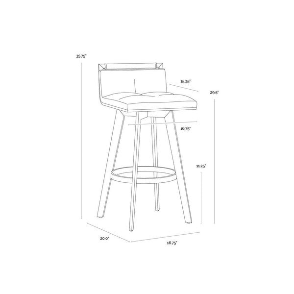 Arizona Swivel Barstool - Castillo Black