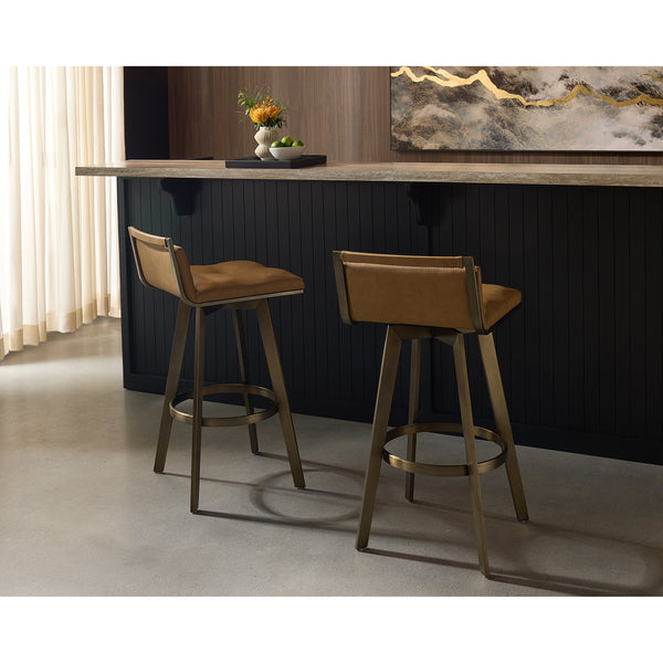 Arizona Swivel Barstool - Milliken Cognac