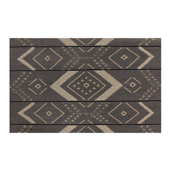 Asana Hand Woven Rug - Black / Tan - 5' X 8'