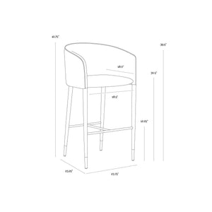 Asher Barstool - Sparrow Grey / Napa Black