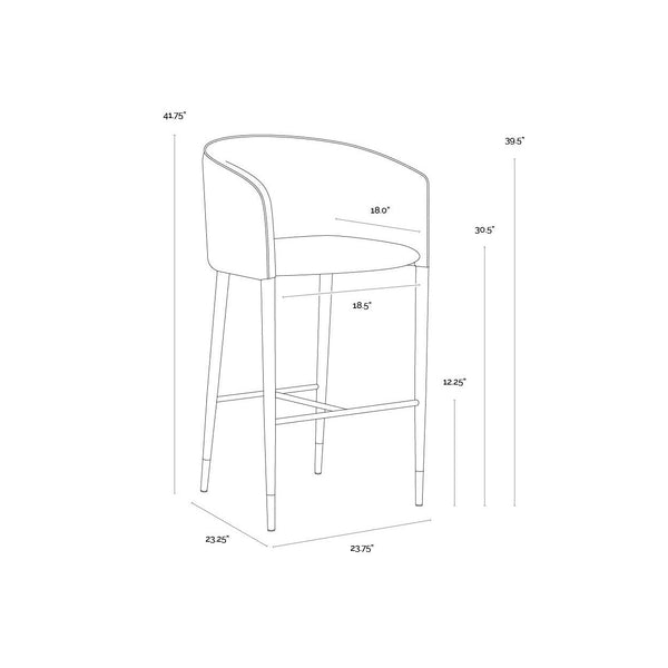 Asher Barstool - Sparrow Grey / Napa Black