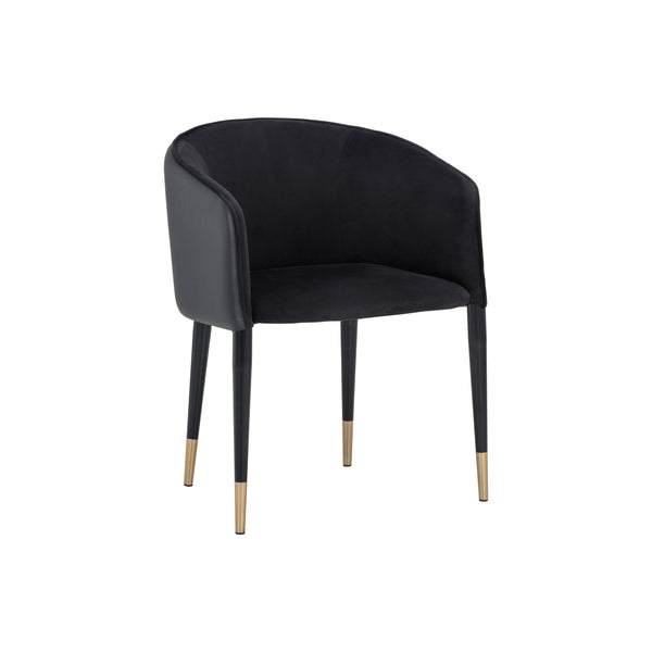 Asher Dining Armchair - Abbington Black / Napa Black