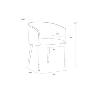 Asher Dining Armchair - Abbington Black / Napa Black