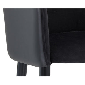 Asher Dining Armchair - Abbington Black / Napa Black