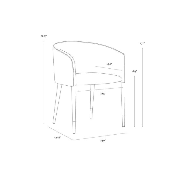 Asher Dining Armchair - Flint Grey / Napa Taupe