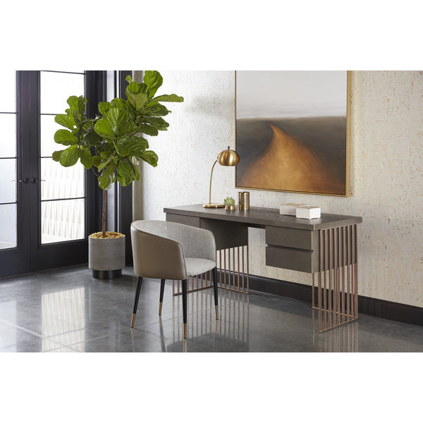 Asher Dining Armchair - Flint Grey / Napa Taupe