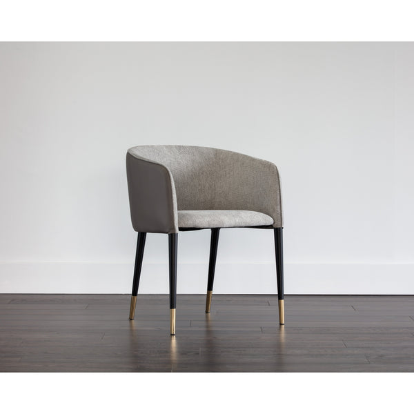 Asher Dining Armchair - Flint Grey / Napa Taupe