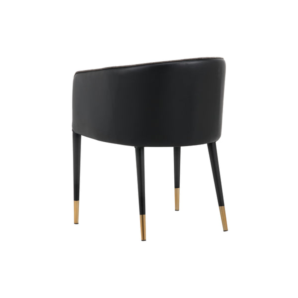 Asher Dining Armchair - Sparrow Grey / Napa Black