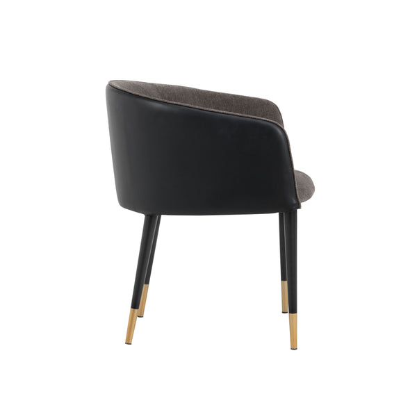 Asher Dining Armchair - Sparrow Grey / Napa Black