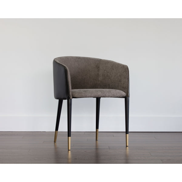 Asher Dining Armchair - Sparrow Grey / Napa Black