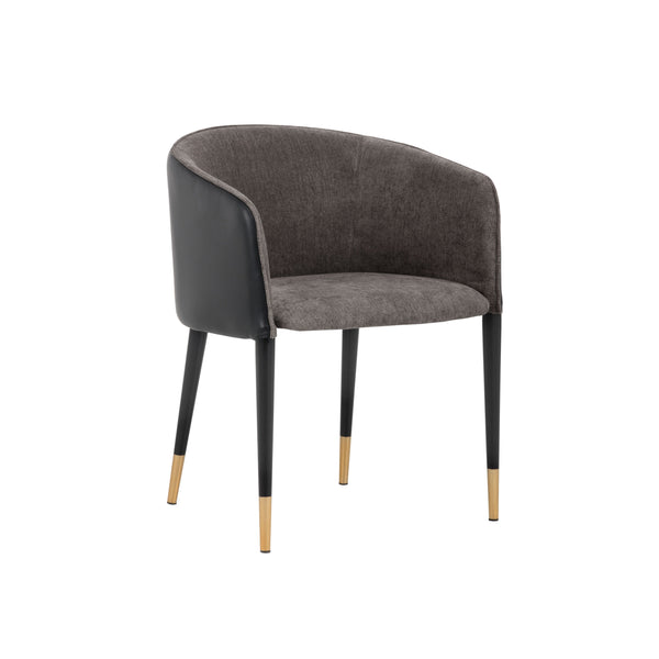 Asher Dining Armchair - Sparrow Grey / Napa Black