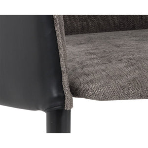 Asher Dining Armchair - Sparrow Grey / Napa Black