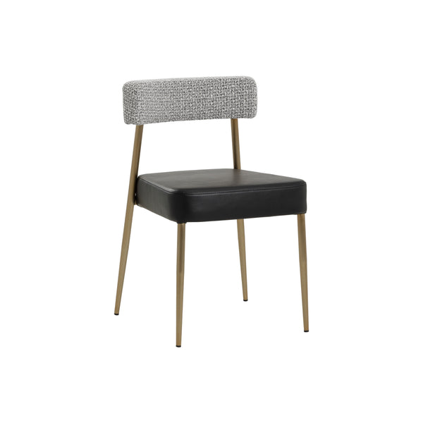 Ashwin Stackable Dining Chair - Bravo Black / Helios Check Black