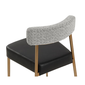 Ashwin Stackable Dining Chair - Bravo Black / Helios Check Black