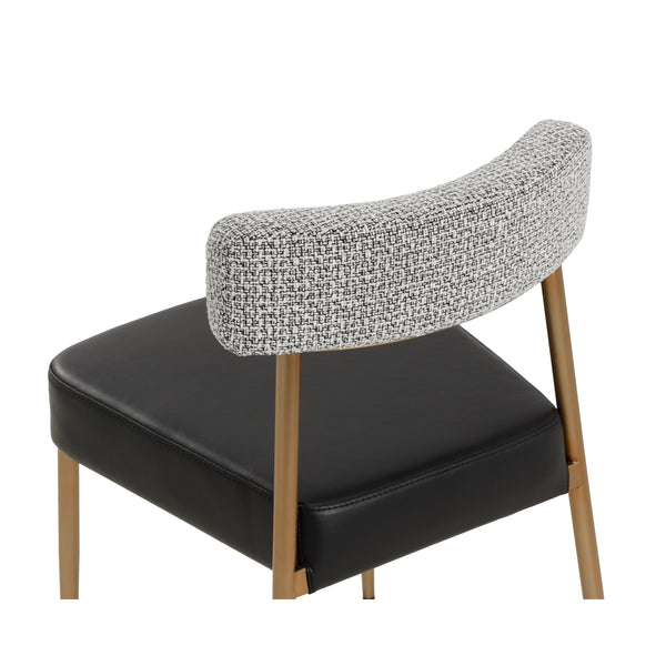 Ashwin Stackable Dining Chair - Bravo Black / Helios Check Black