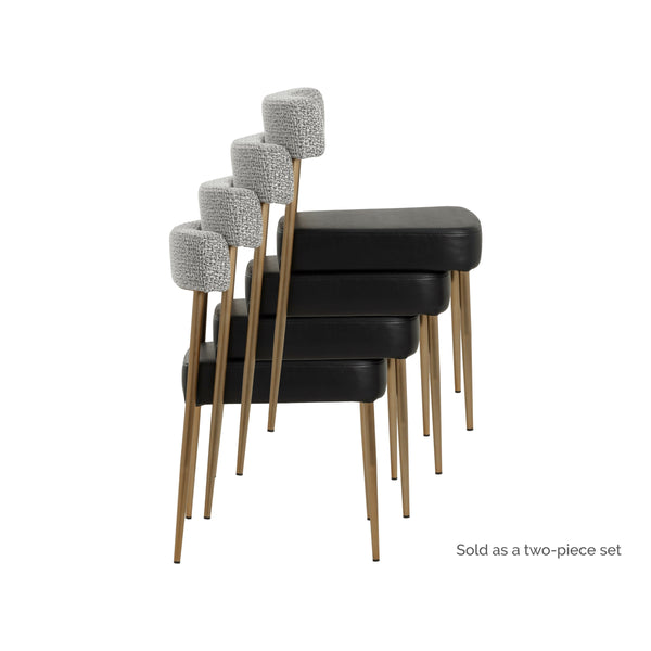 Ashwin Stackable Dining Chair - Bravo Black / Helios Check Black
