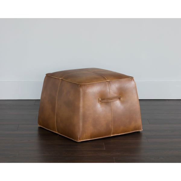 Aspen Ottoman - Tobacco Tan
