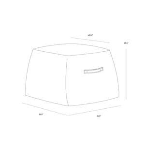 Aspen Ottoman - Tobacco Tan