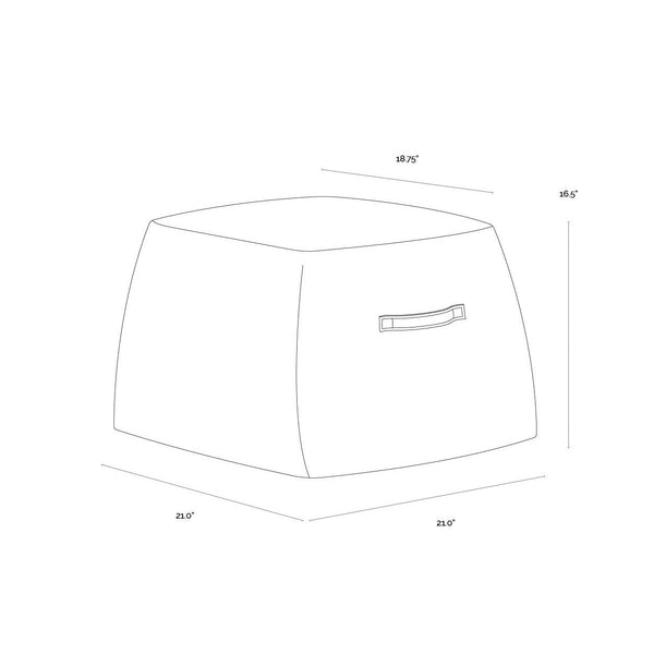 Aspen Ottoman - Tobacco Tan