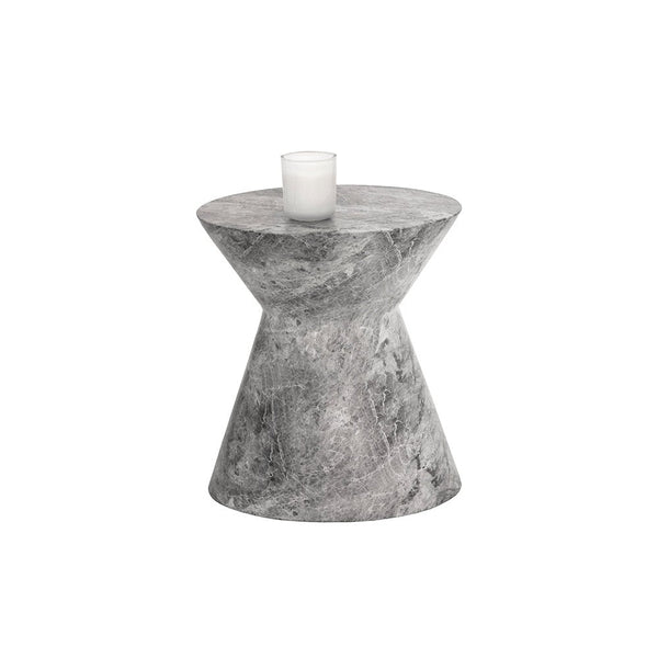 Astley End Table - Marble Look - Grey