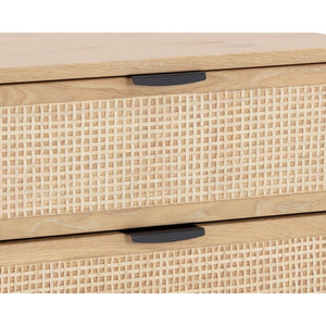 Avida Nightstand - Black - Rustic Oak/Natural