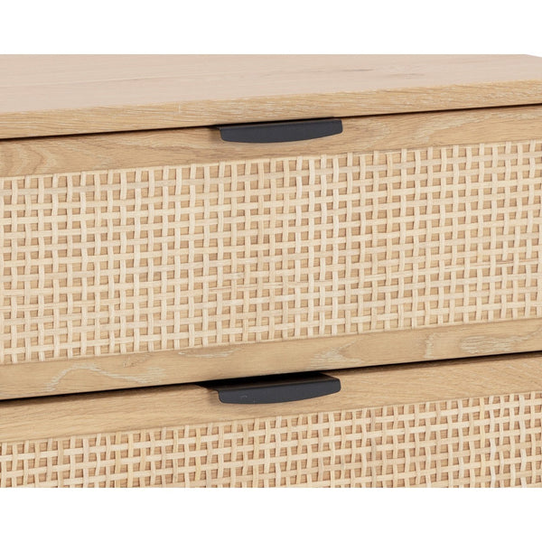 Avida Nightstand - Black - Rustic Oak/Natural